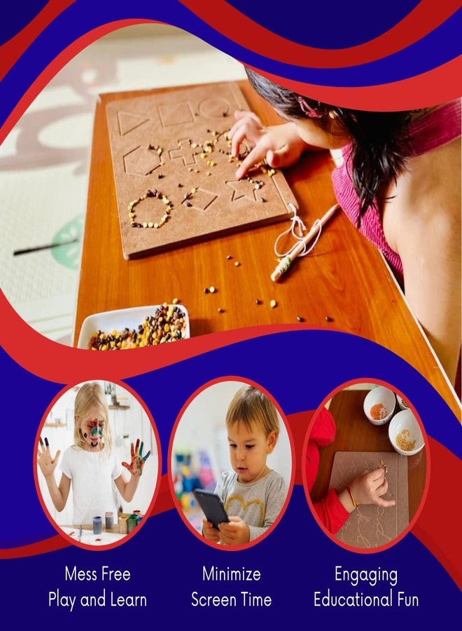 CRYA لوحة تعليمية خشبية من CRYA لتعليم الكتابة باللغة المالايالامية للأطفال | ألواح مونتيسوري لتعليم الكتابة اليدوية والعد والتعلم | مجموعة قابلة للعكس من لغزين (المالايالامية والإنجليزية المتصلة والأرقام) - Image 4